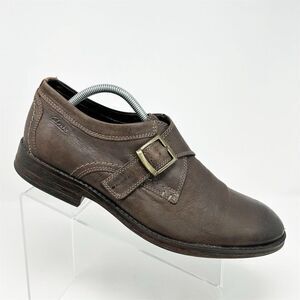 Clarks Delsin Stride Men's Brown Leather Monk Strap Loafer Dress Shoes Size 11 M
